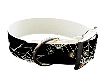 L'atelier du Fourmilier colliers 274 Collier large pour chien en BioThane® imprimé – Collection Halloween– 38mm