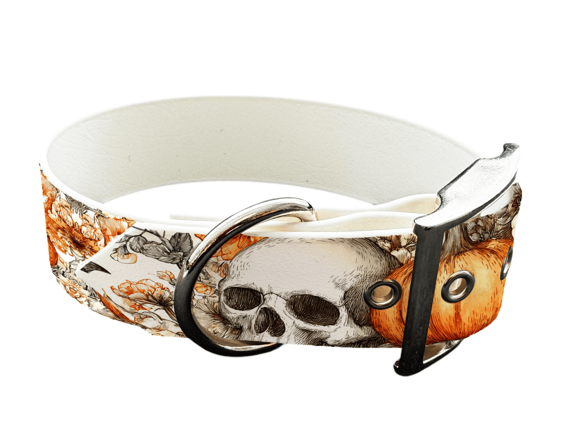 L'atelier du Fourmilier colliers 282 Collier large pour chien en BioThane® imprimé – Collection Halloween– 38mm