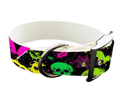 L'atelier du Fourmilier colliers 292 Collier pour chien en BioThane® imprimé – Collection Halloween– 19mm