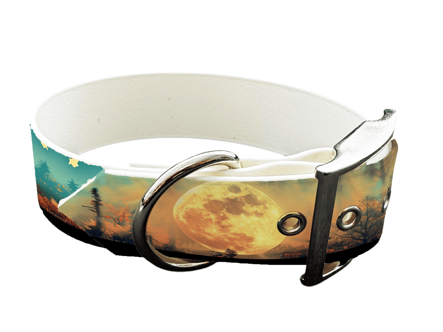 L'atelier du Fourmilier Colliers 296 Collier large pour chien en BioThane® imprimé – Collection paysage– 19mm