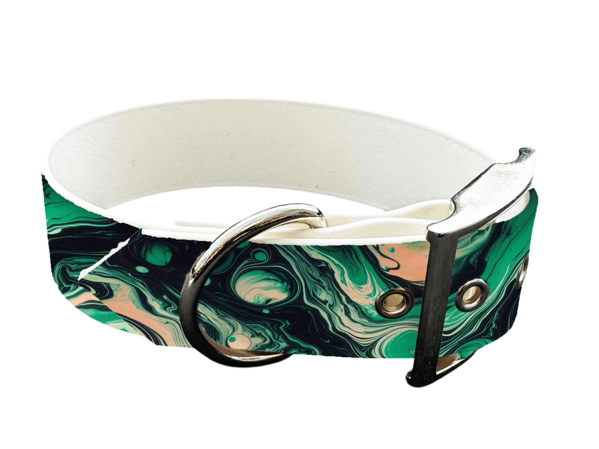 L'atelier du Fourmilier Colliers 3 Collier large pour chien en BioThane® imprimé – Collection abstrait – 38mm