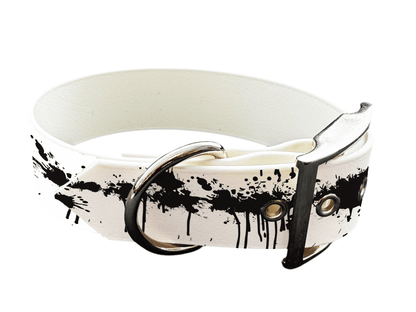 L'atelier du Fourmilier Colliers 300 Collier large pour chien en BioThane® imprimé – Collection abstrait – 38mm