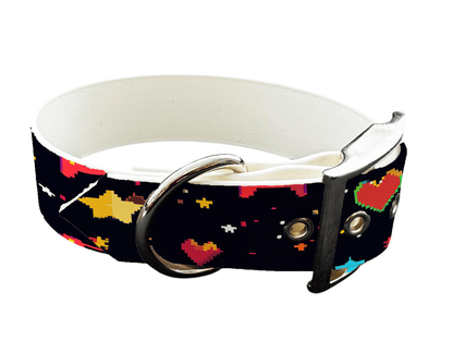 L'atelier du Fourmilier Colliers 302 Collier large pour chien en BioThane® imprimé – Collection pop art– 38