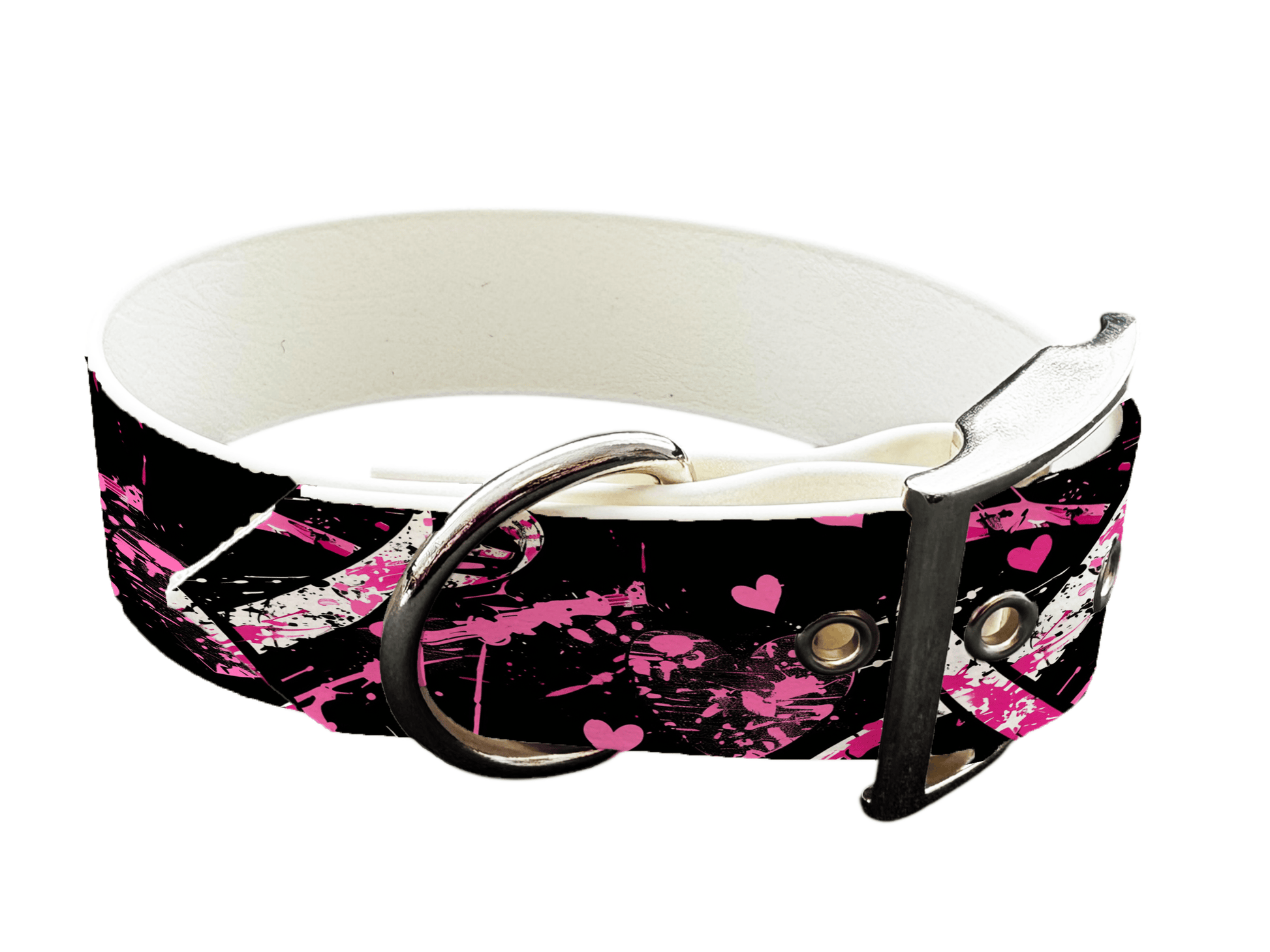 L'atelier du Fourmilier Colliers 305 Collier large pour chien en BioThane® imprimé – Collection abstrait – 38mm
