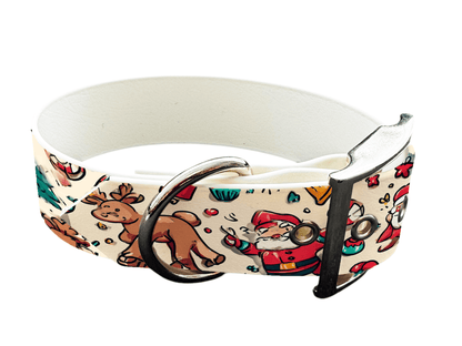 L'atelier du Fourmilier colliers 308 Collier pour chien en BioThane® imprimé – Collection Noël– 25mm