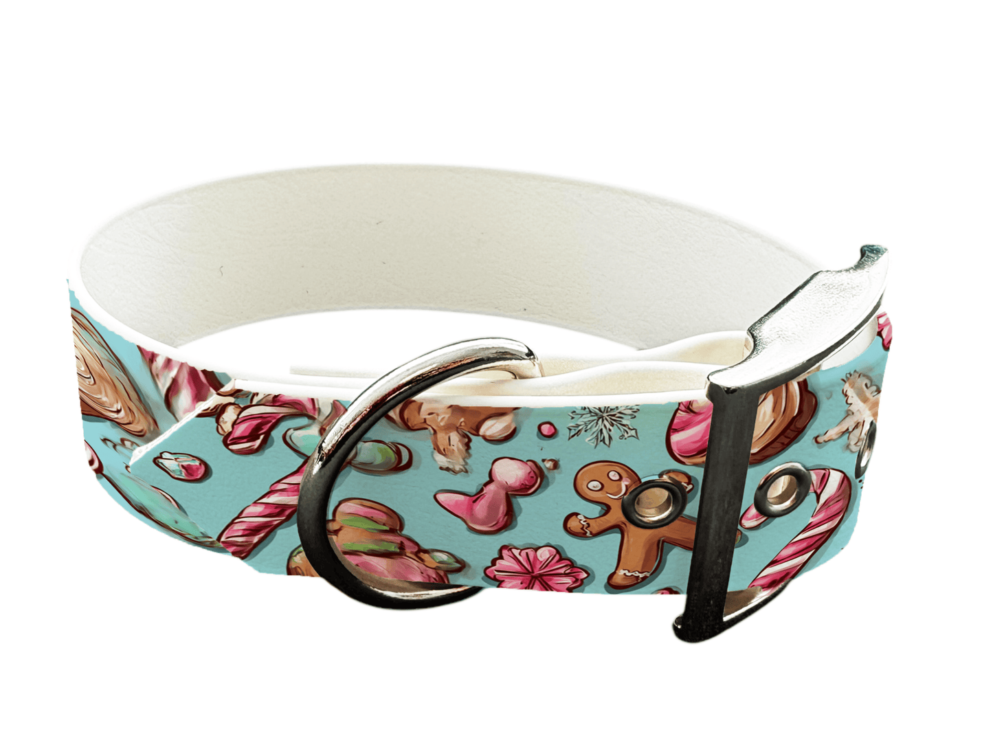 L'atelier du Fourmilier colliers 313 Collier pour chien en BioThane® imprimé – Collection Noël– 25mm