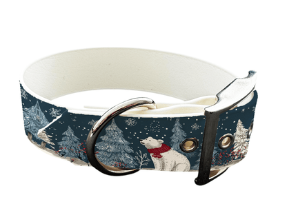 L'atelier du Fourmilier colliers 318 Collier pour chien en BioThane® imprimé – Collection Noël– 25mm