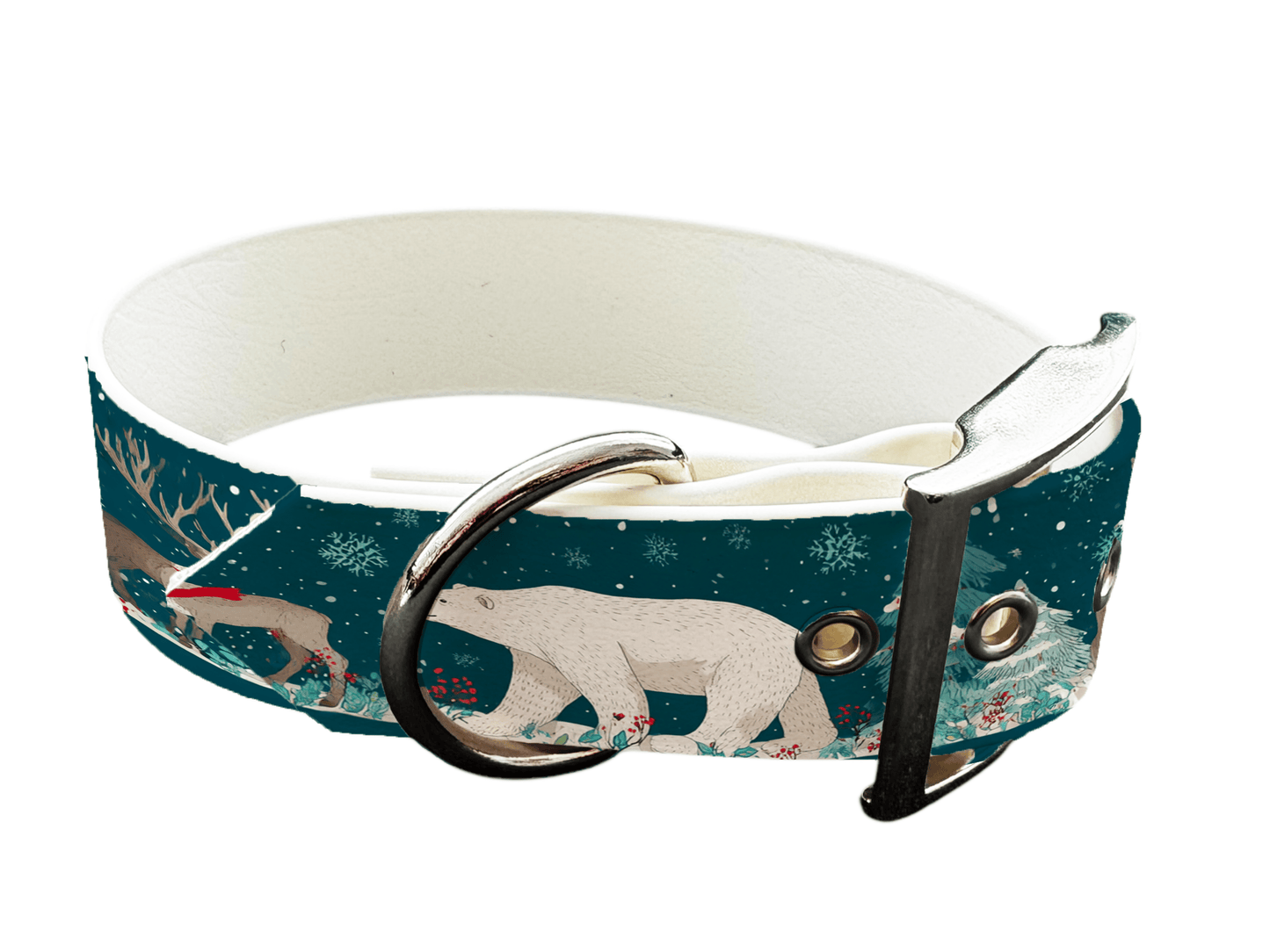 L'atelier du Fourmilier colliers 320 Collier pour chien en BioThane® imprimé – Collection Noël– 25mm