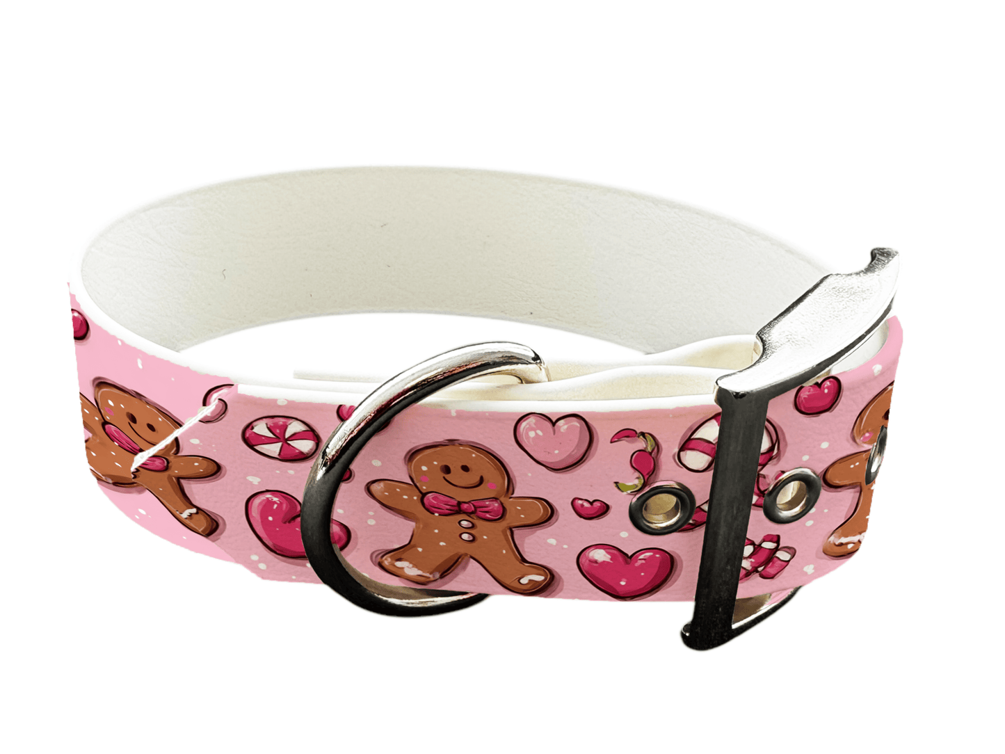 L'atelier du Fourmilier colliers 322 Collier pour chien en BioThane® imprimé – Collection Noël– 25mm