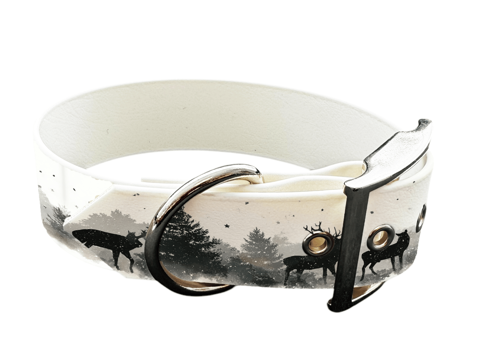 L'atelier du Fourmilier colliers 324 Collier pour chien en BioThane® imprimé – Collection Noël– 25mm