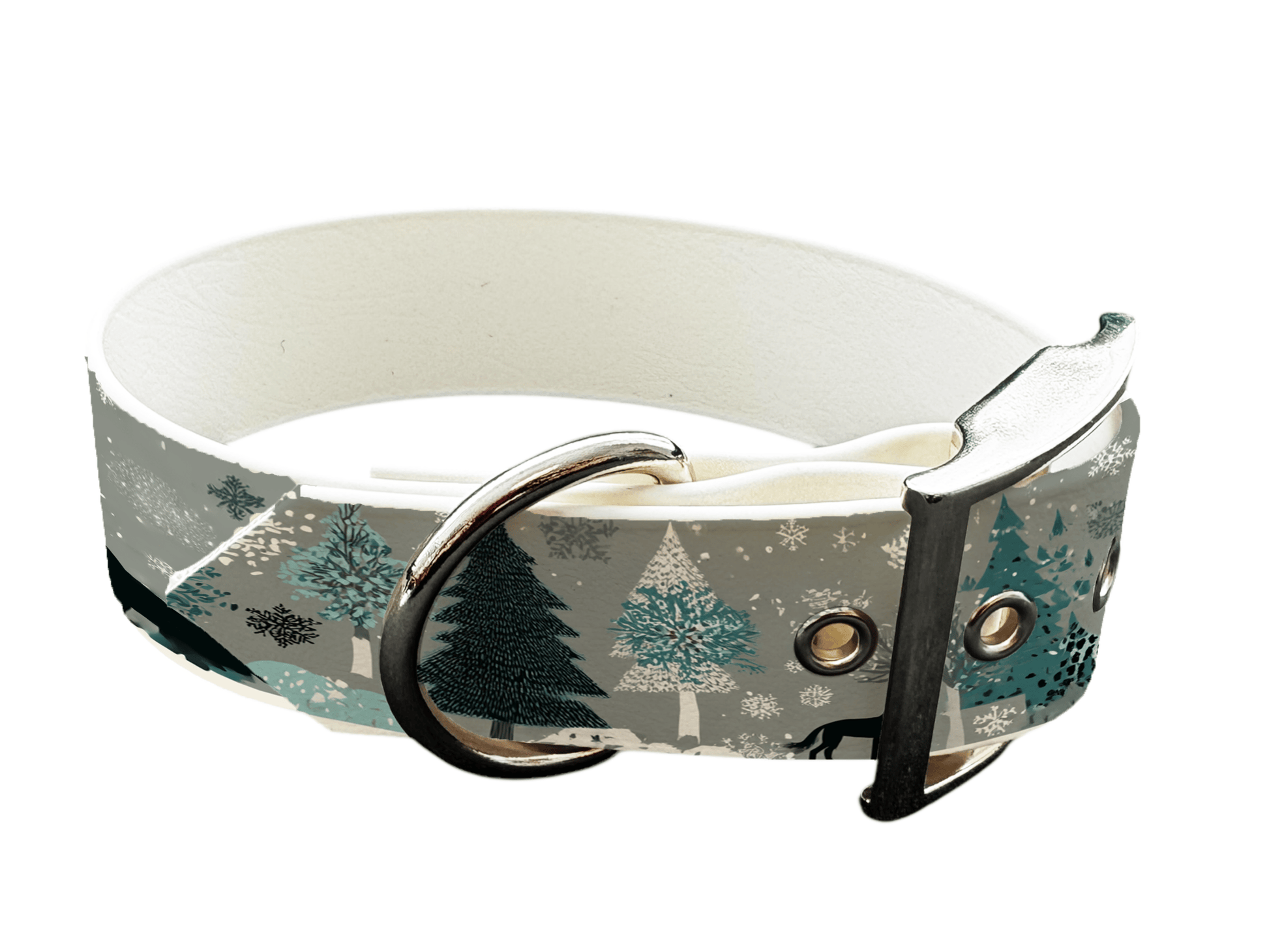 L'atelier du Fourmilier colliers 329 Collier pour chien en BioThane® imprimé – Collection Noël– 25mm