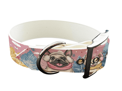 L'atelier du Fourmilier colliers 331 Collier pour chien en BioThane® imprimé – Collection Noël– 25mm