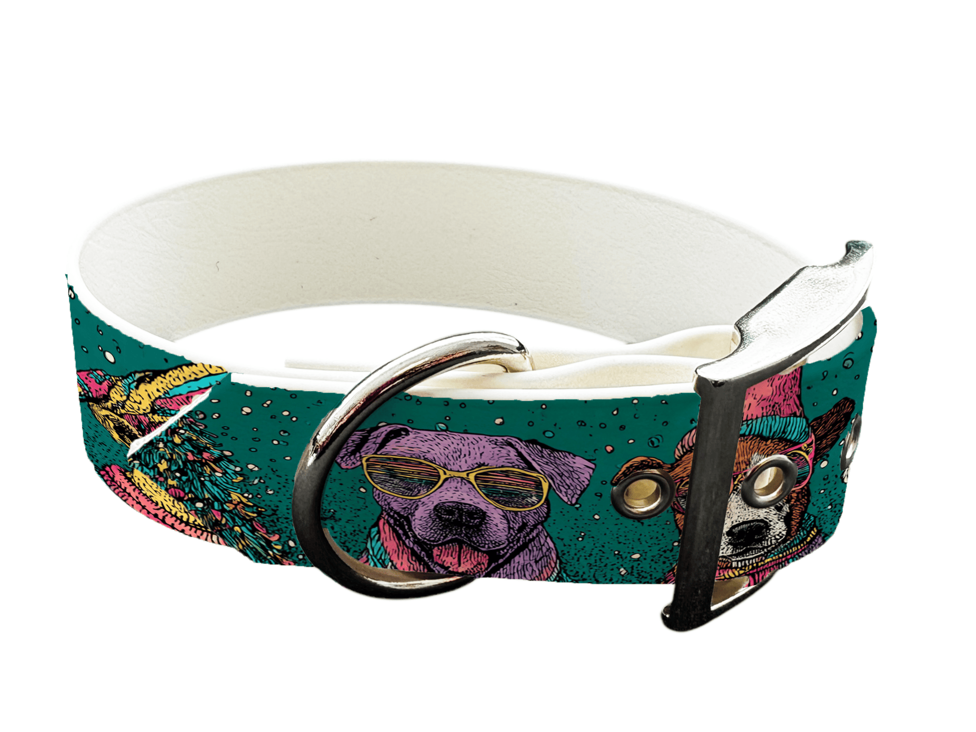 L'atelier du Fourmilier colliers 332 Collier pour chien en BioThane® imprimé – Collection Noël– 25mm