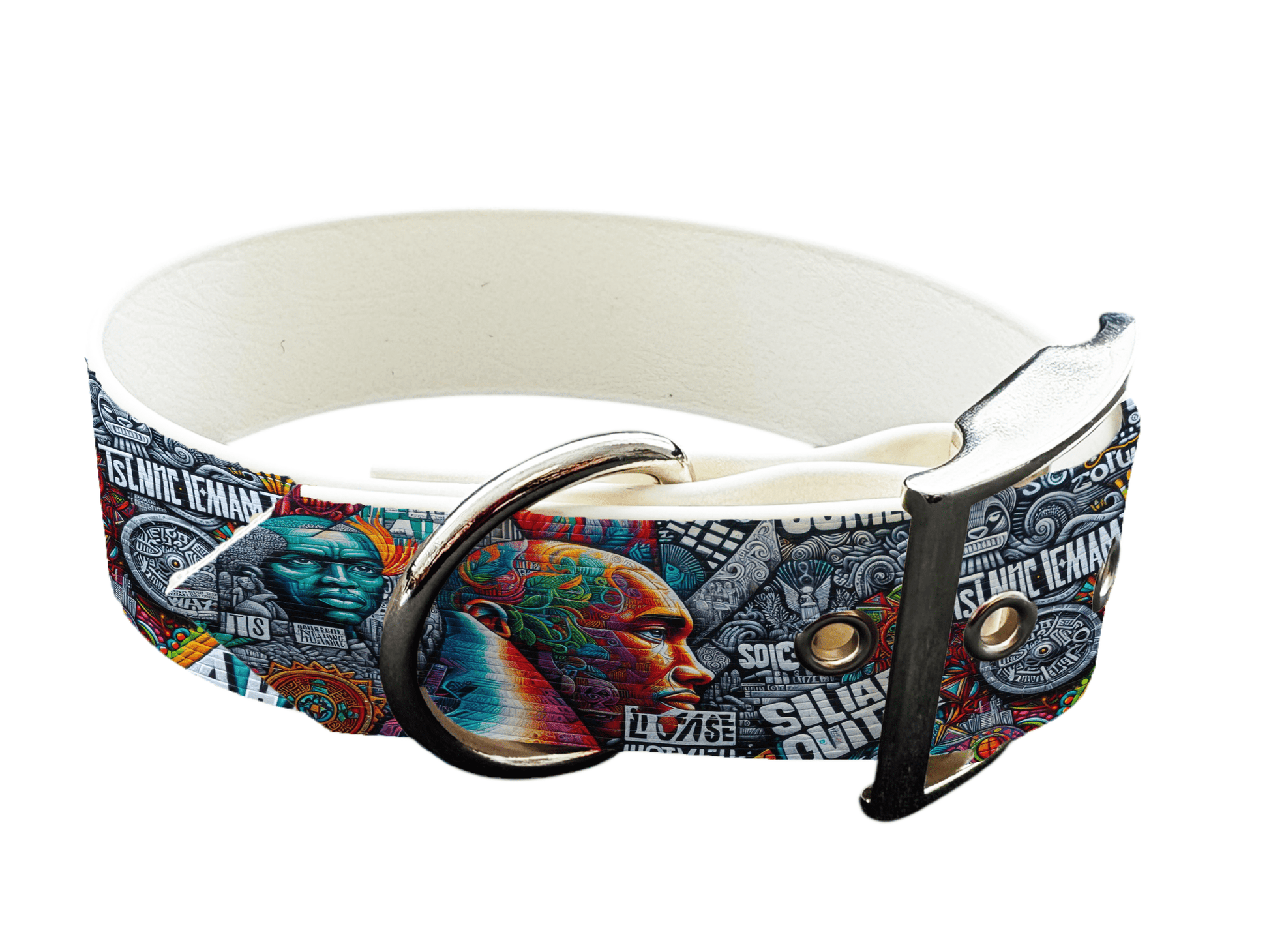 L'atelier du Fourmilier Colliers 34 Collier large pour chien en BioThane® imprimé – Collection pop art– 38