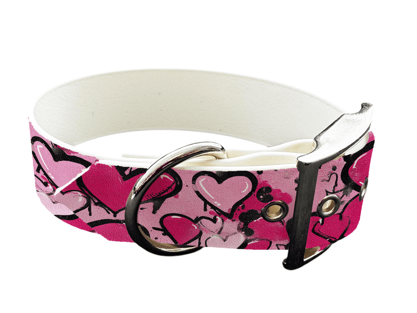 L'atelier du Fourmilier colliers 355 Collier pour chien en BioThane® imprimé – Collection Saint Valentin– 19mm