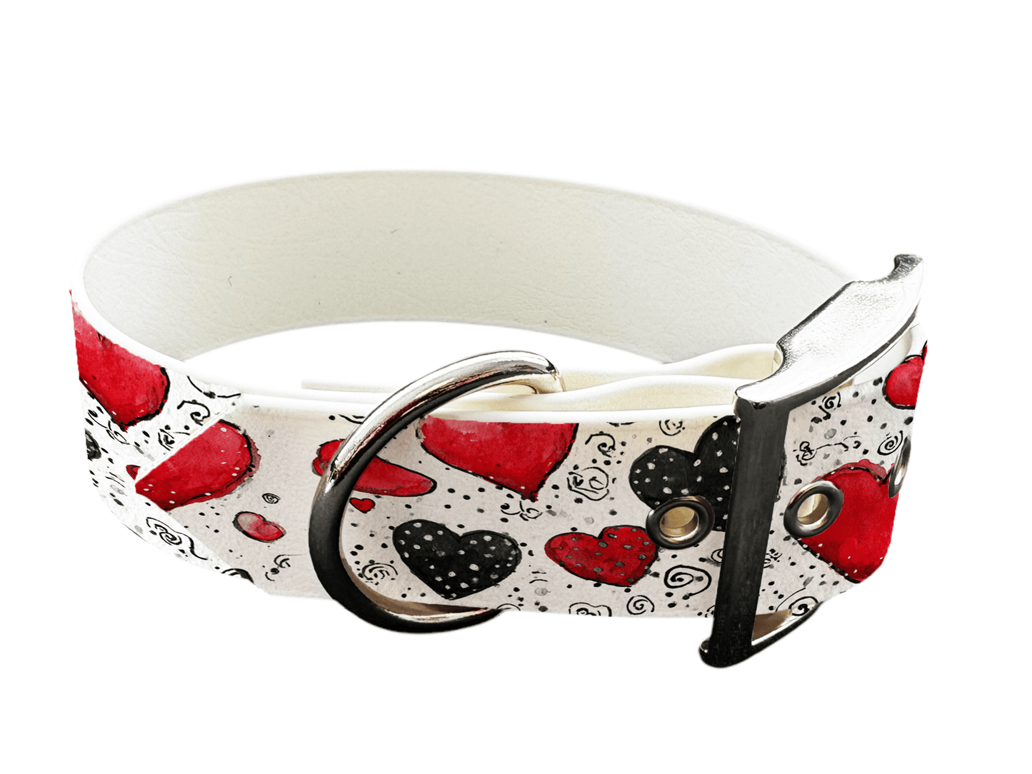 L'atelier du Fourmilier colliers 356 Collier pour chien en BioThane® imprimé – Collection Saint Valentin– 19mm