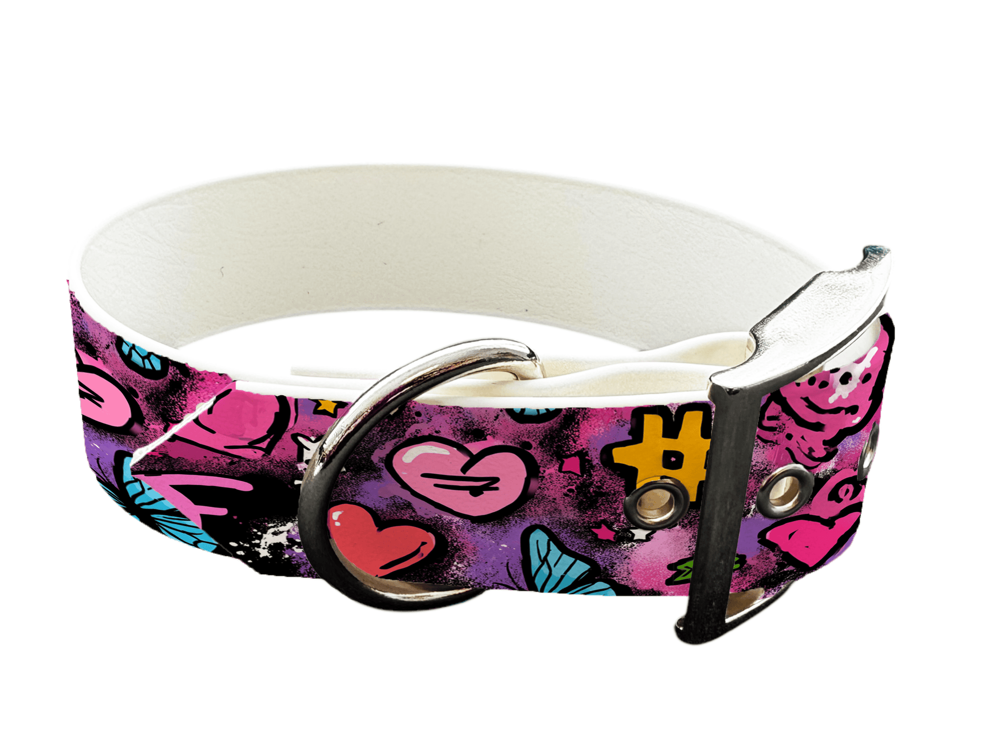 L'atelier du Fourmilier colliers 358 Collier pour chien en BioThane® imprimé – Collection Saint Valentin– 19mm