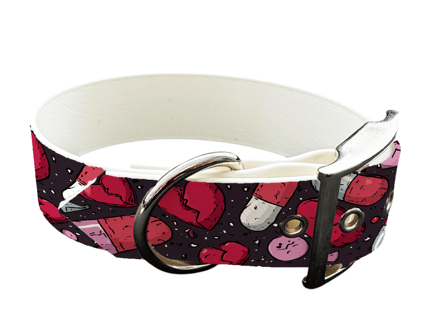 L'atelier du Fourmilier colliers 366 Collier pour chien en BioThane® imprimé – Collection Saint Valentin– 19mm