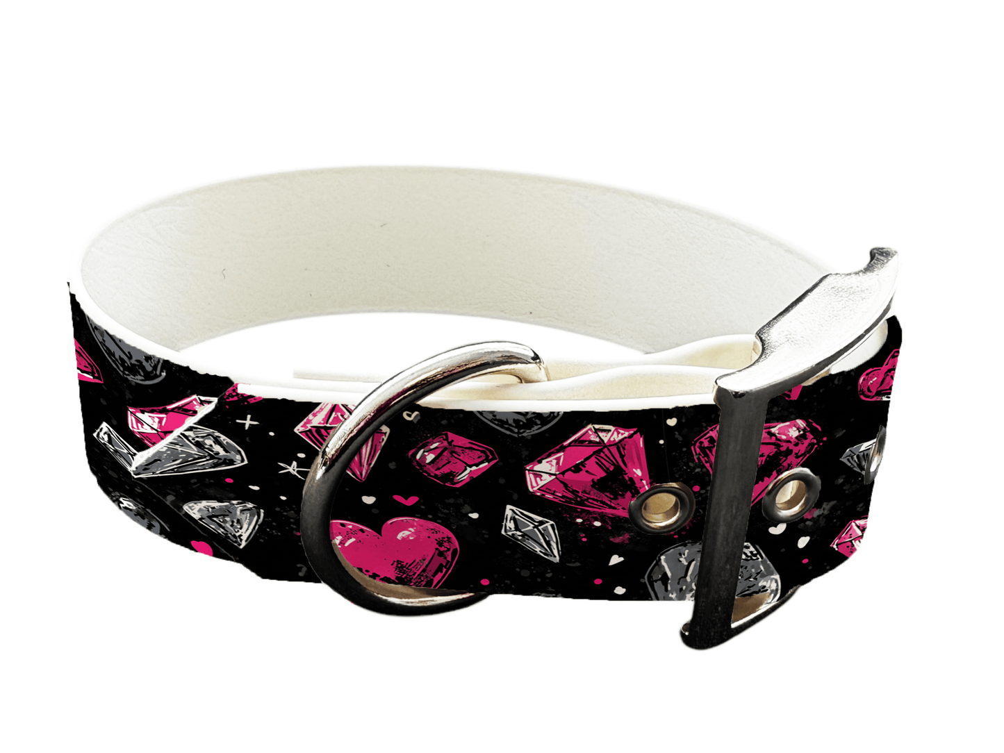 L'atelier du Fourmilier colliers 368 Collier pour chien en BioThane® imprimé – Collection Saint Valentin– 19mm