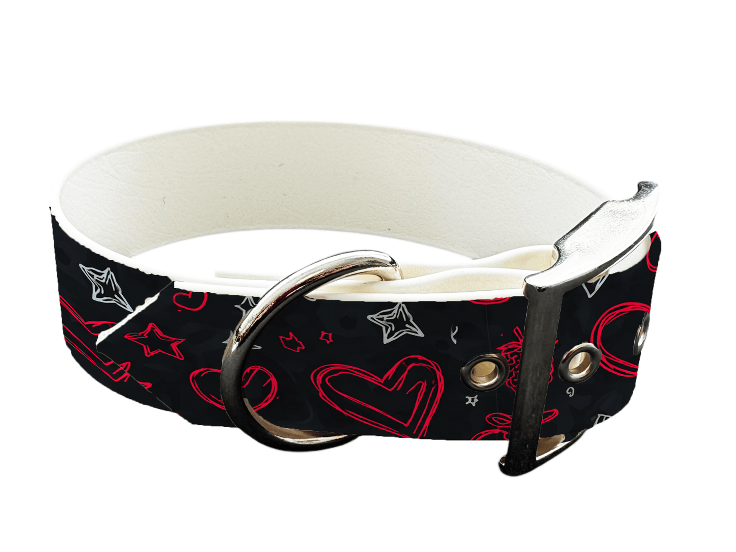 L'atelier du Fourmilier colliers 370 Collier pour chien en BioThane® imprimé – Collection Saint Valentin– 19mm