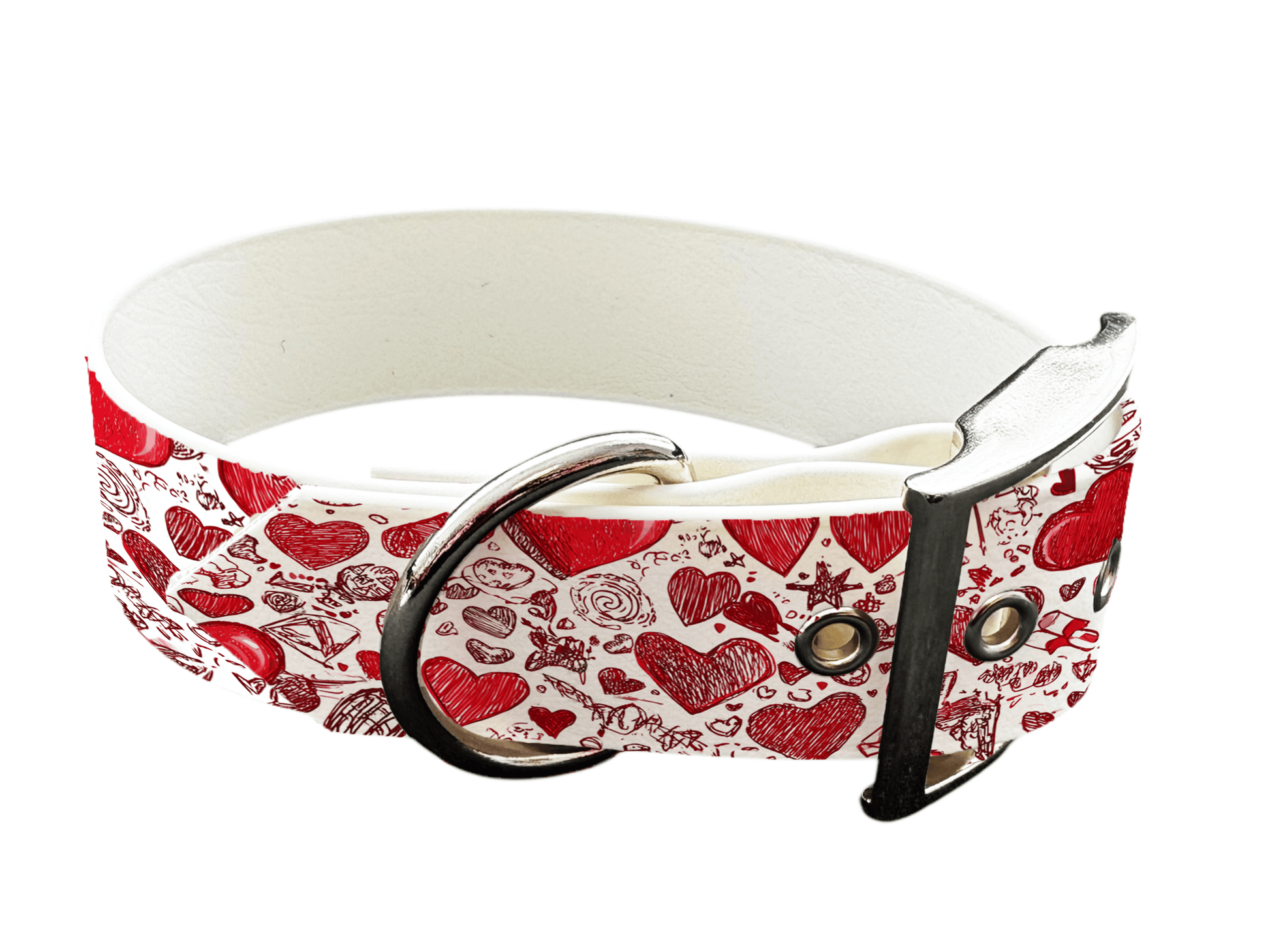 L'atelier du Fourmilier colliers 373 Collier pour chien en BioThane® imprimé – Collection Saint Valentin– 19mm