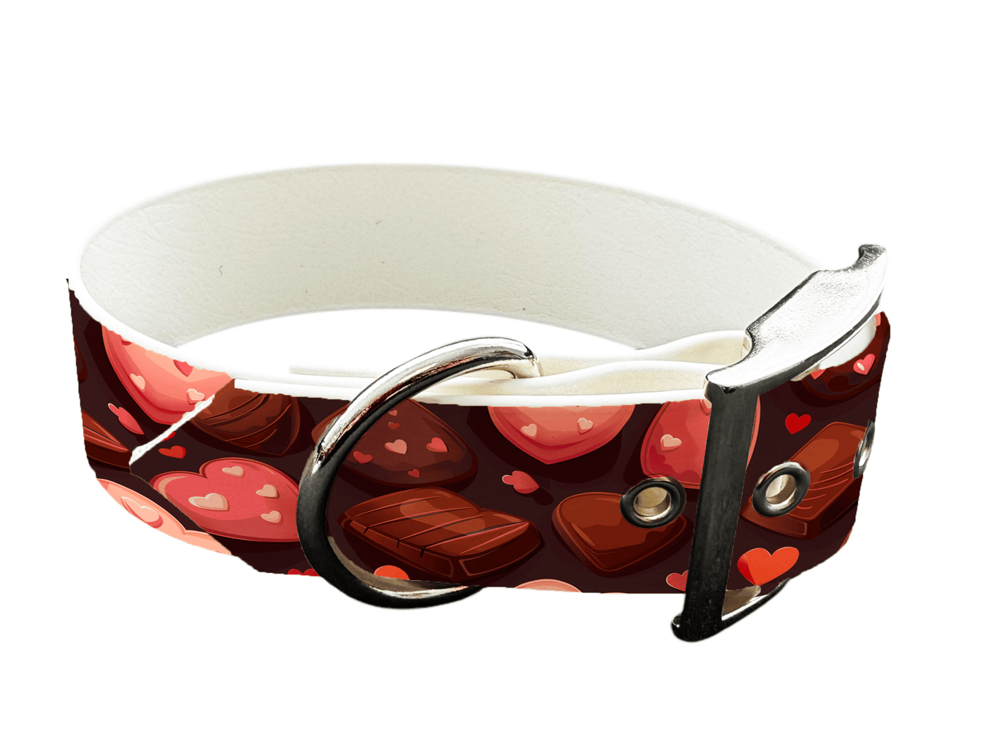 L'atelier du Fourmilier colliers 375 Collier pour chien en BioThane® imprimé – Collection Saint Valentin– 19mm