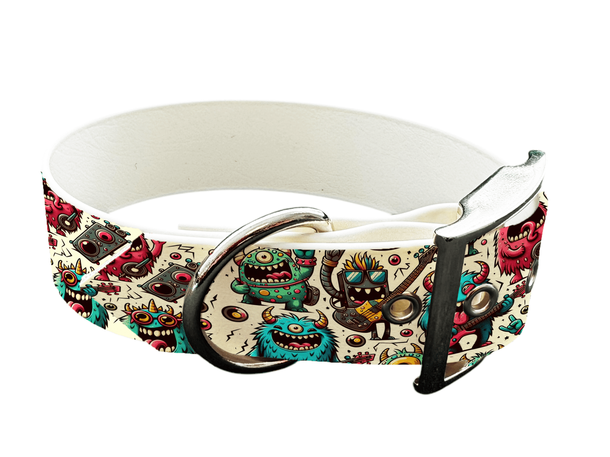 L'atelier du Fourmilier Colliers 38 Collier large pour chien en BioThane® imprimé – Collection monstres et créatures imaginaires– 38mm