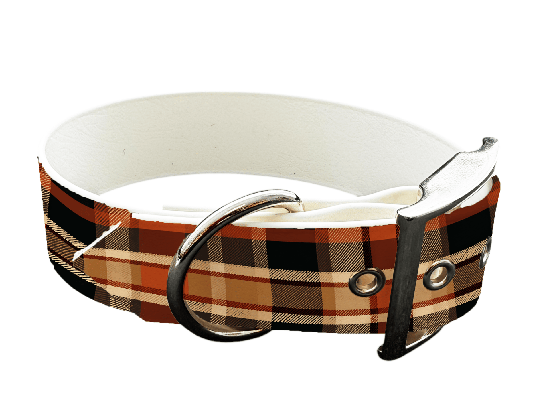 L'atelier du Fourmilier Colliers 389 Collier large pour chien en BioThane® imprimé – Collection tartan – 38mm
