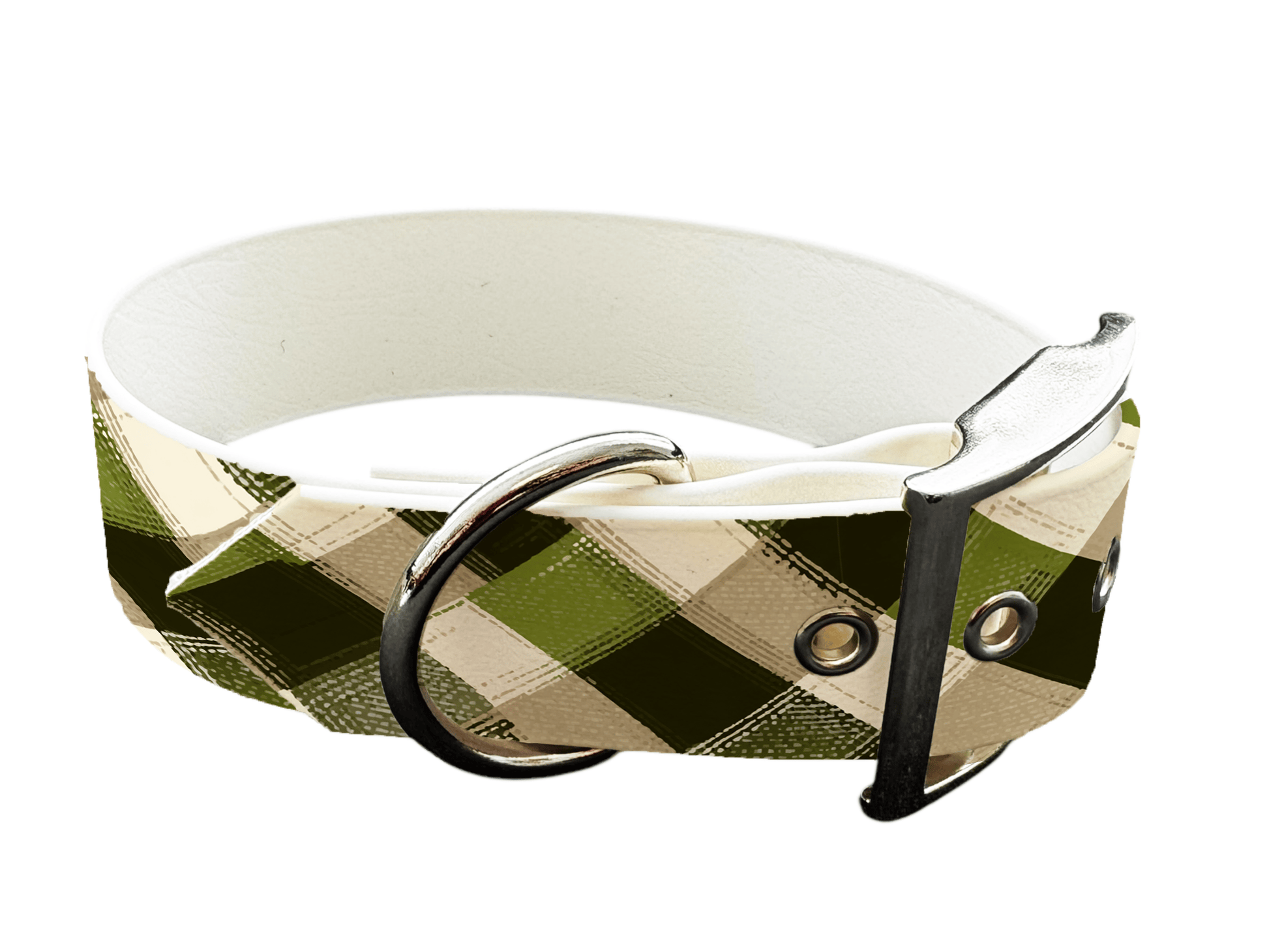 L'atelier du Fourmilier Colliers 390 Collier large pour chien en BioThane® imprimé – Collection tartan – 38mm