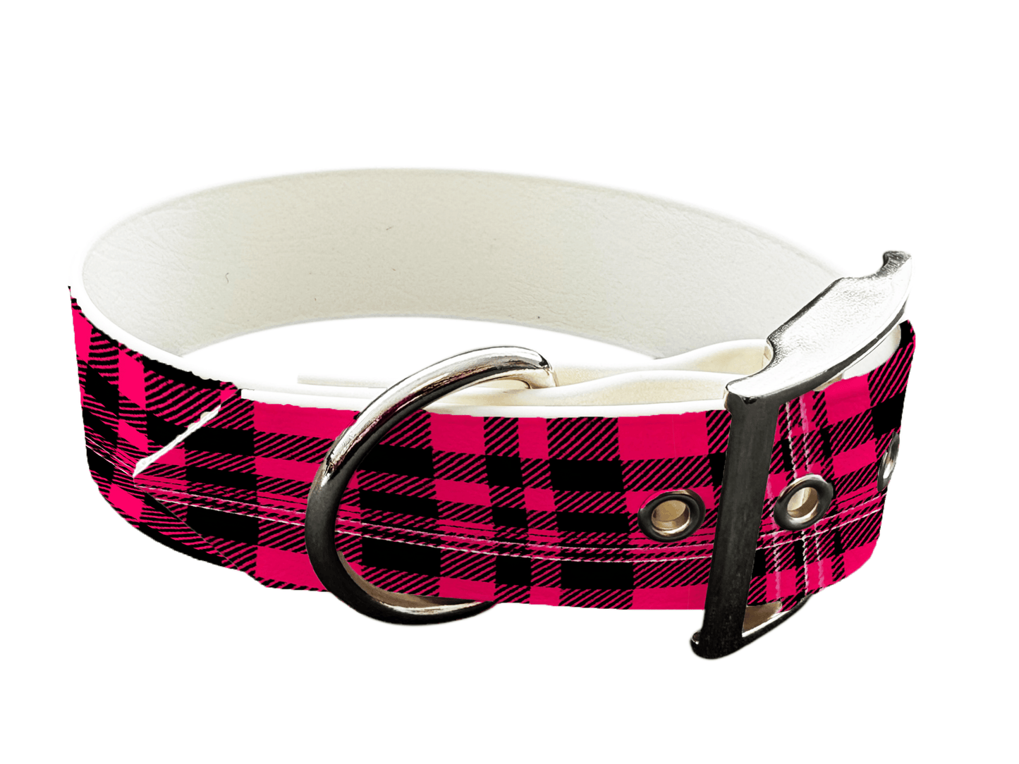 L'atelier du Fourmilier Colliers 392 Collier large pour chien en BioThane® imprimé – Collection tartan – 38mm
