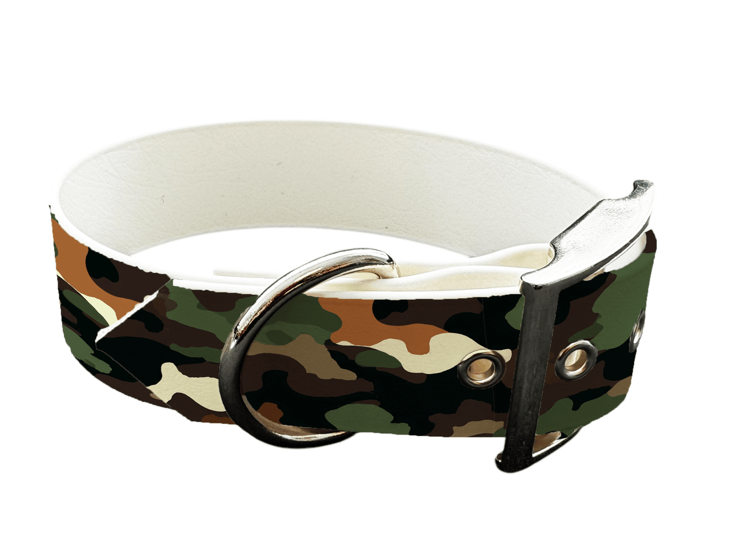 L'atelier du Fourmilier Colliers 393 Collier  large pour chien en BioThane® imprimé – Collection camouflage– 38mm