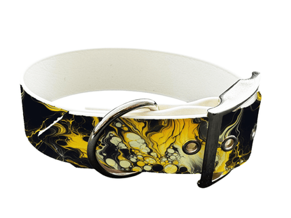L'atelier du Fourmilier Colliers 4 Collier large pour chien en BioThane® imprimé – Collection abstrait – 38mm