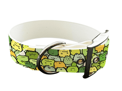 L'atelier du Fourmilier Colliers 403 Collier large pour chien en BioThane® imprimé – Collection animaux pop/kawaii – 38mm