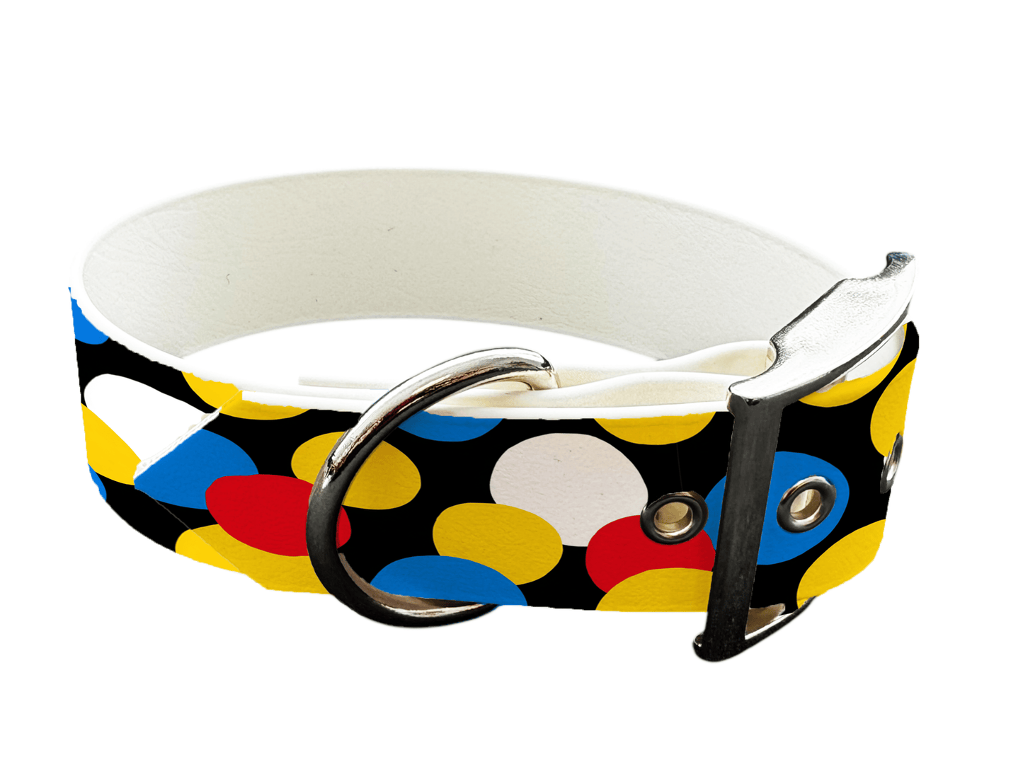 L'atelier du Fourmilier Colliers 407 Collier large pour chien en BioThane® imprimé – Collection pop art – 38mm
