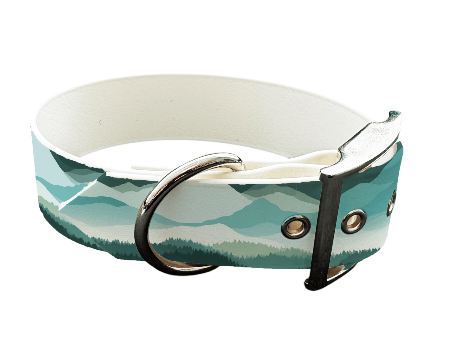 L'atelier du Fourmilier Colliers 409 Collier large pour chien en BioThane® imprimé – Collection paysage– 38mm