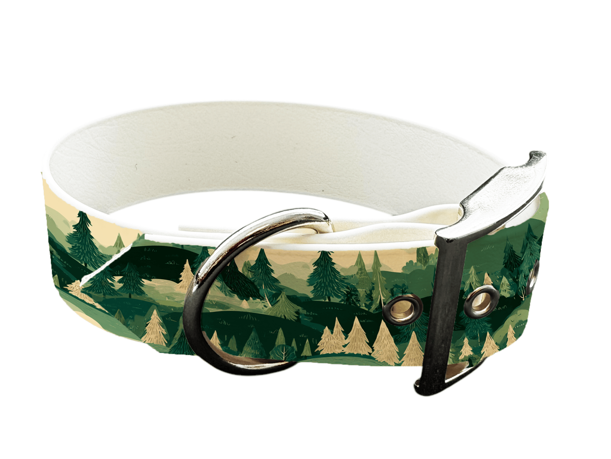 L'atelier du Fourmilier Colliers 411 Collier large pour chien en BioThane® imprimé – Collection paysage– 38mm