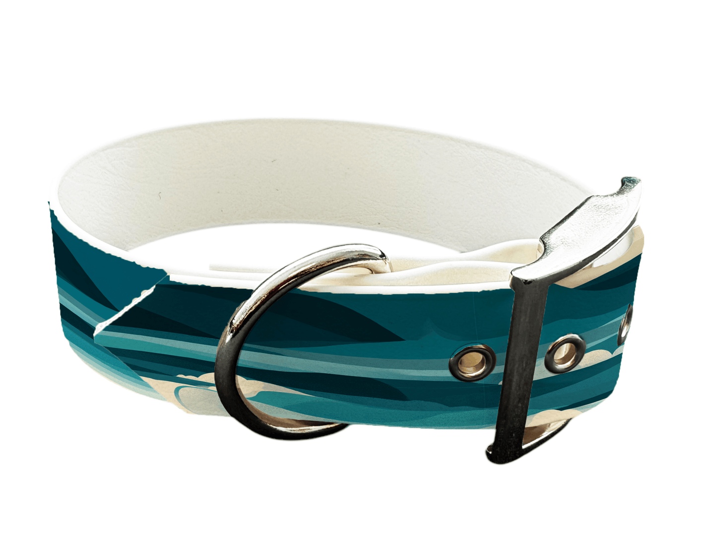 L'atelier du Fourmilier Colliers 412 Collier large pour chien en BioThane® imprimé – Collection paysage– 38mm