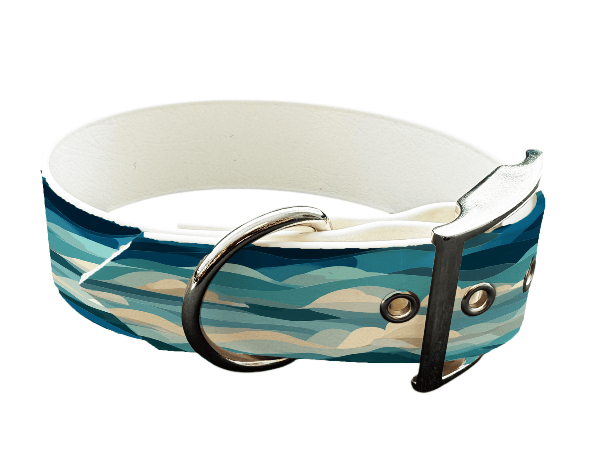L'atelier du Fourmilier Colliers 413 Collier large pour chien en BioThane® imprimé – Collection paysage– 38mm