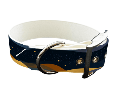 L'atelier du Fourmilier Colliers 415 Collier large pour chien en BioThane® imprimé – Collection paysage– 38mm