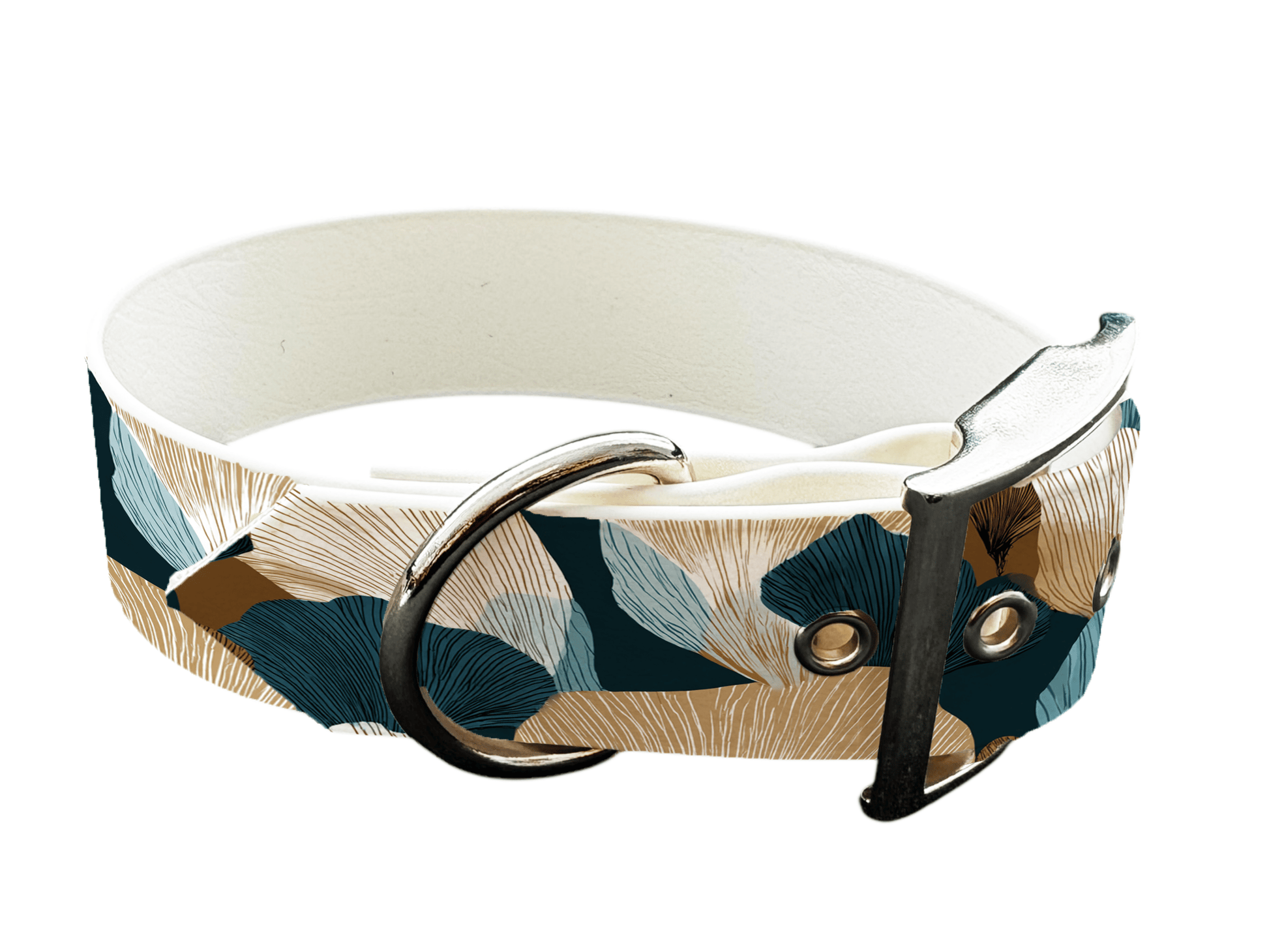 L'atelier du Fourmilier Colliers 427 Collier large pour chien en BioThane® imprimé – Collection plantes et fleurs – 38mm