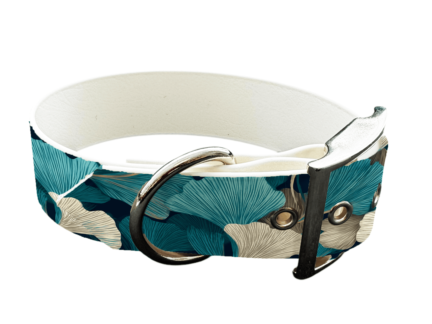 L'atelier du Fourmilier Colliers 428 Collier large pour chien en BioThane® imprimé – Collection plantes et fleurs – 38mm