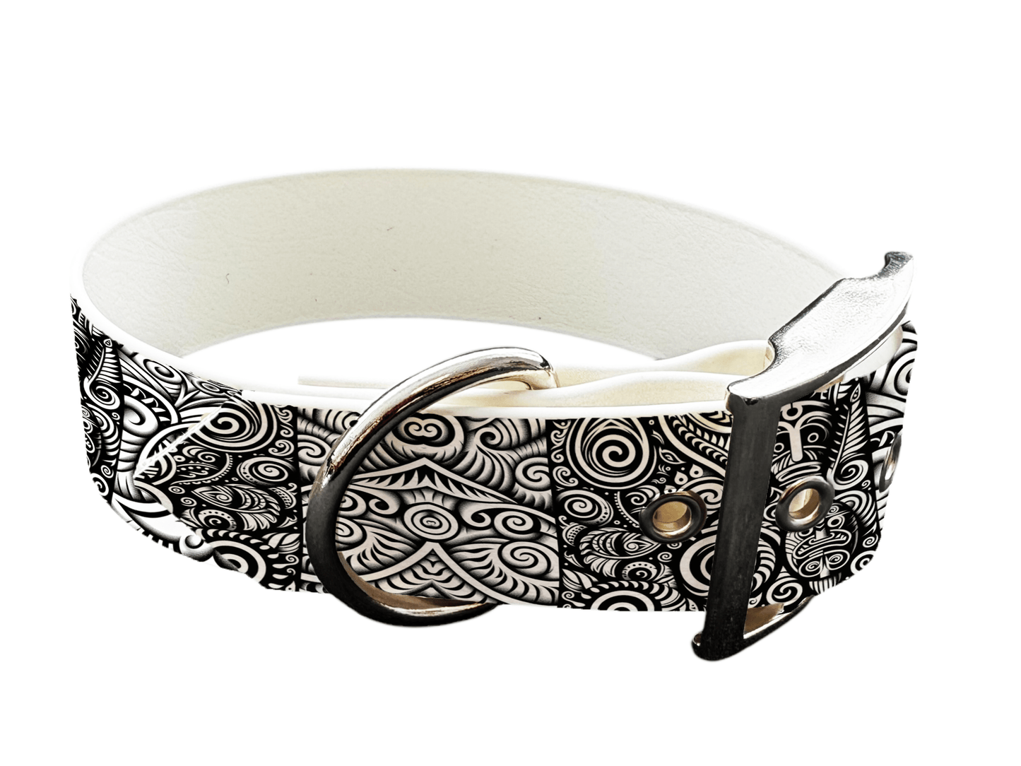 L'atelier du Fourmilier Colliers 47 Collier large pour chien en BioThane® imprimé – Collection Tribal – 38mm