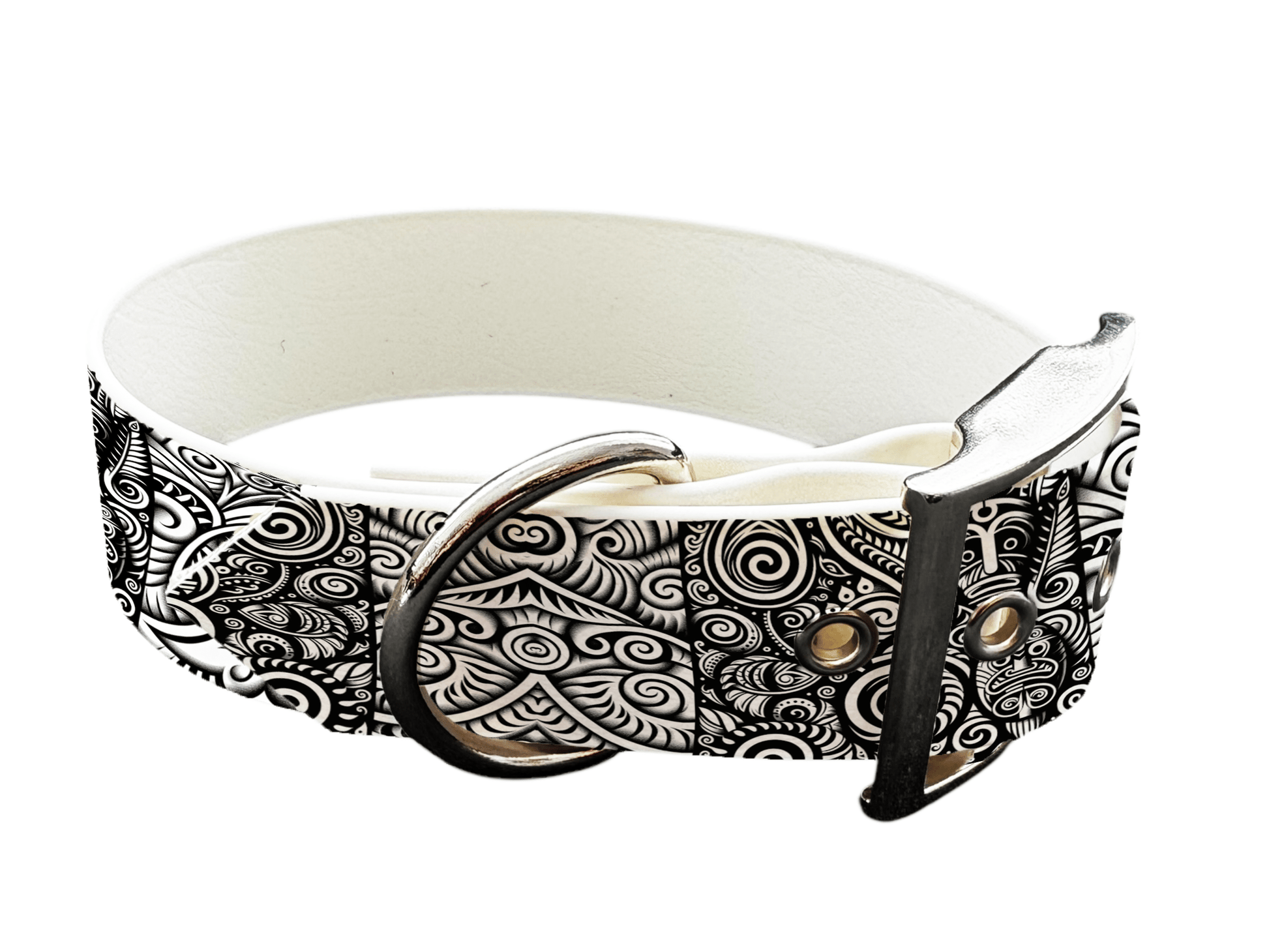 L'atelier du Fourmilier Colliers 47 Collier large pour chien en BioThane® imprimé – Collection Tribal – 38mm