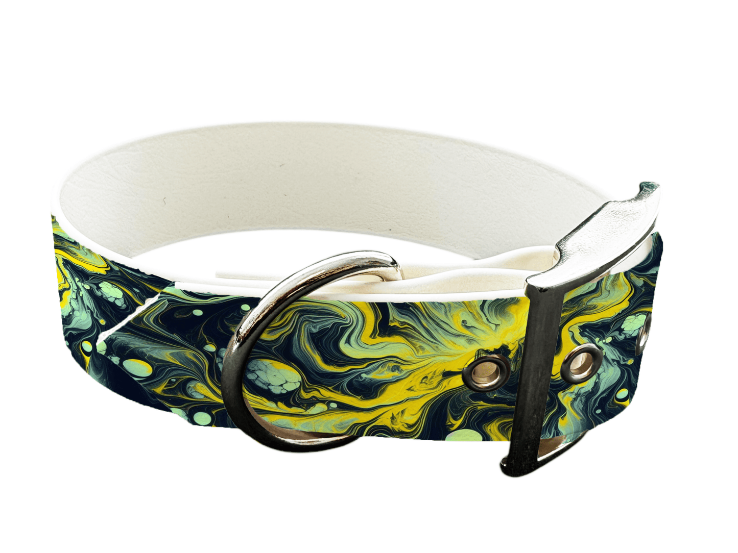 L'atelier du Fourmilier Colliers 5 Collier large pour chien en BioThane® imprimé – Collection abstrait – 38mm