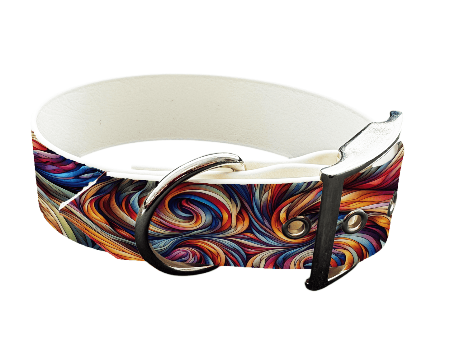 L'atelier du Fourmilier Colliers 50 Collier large pour chien en BioThane® imprimé – Collection abstrait – 38mm