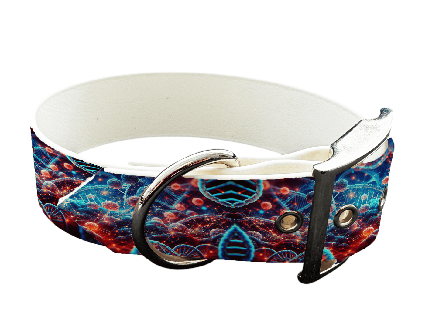 L'atelier du Fourmilier Colliers 55 Collier large pour chien en BioThane® imprimé – Collection abstrait – 38mm