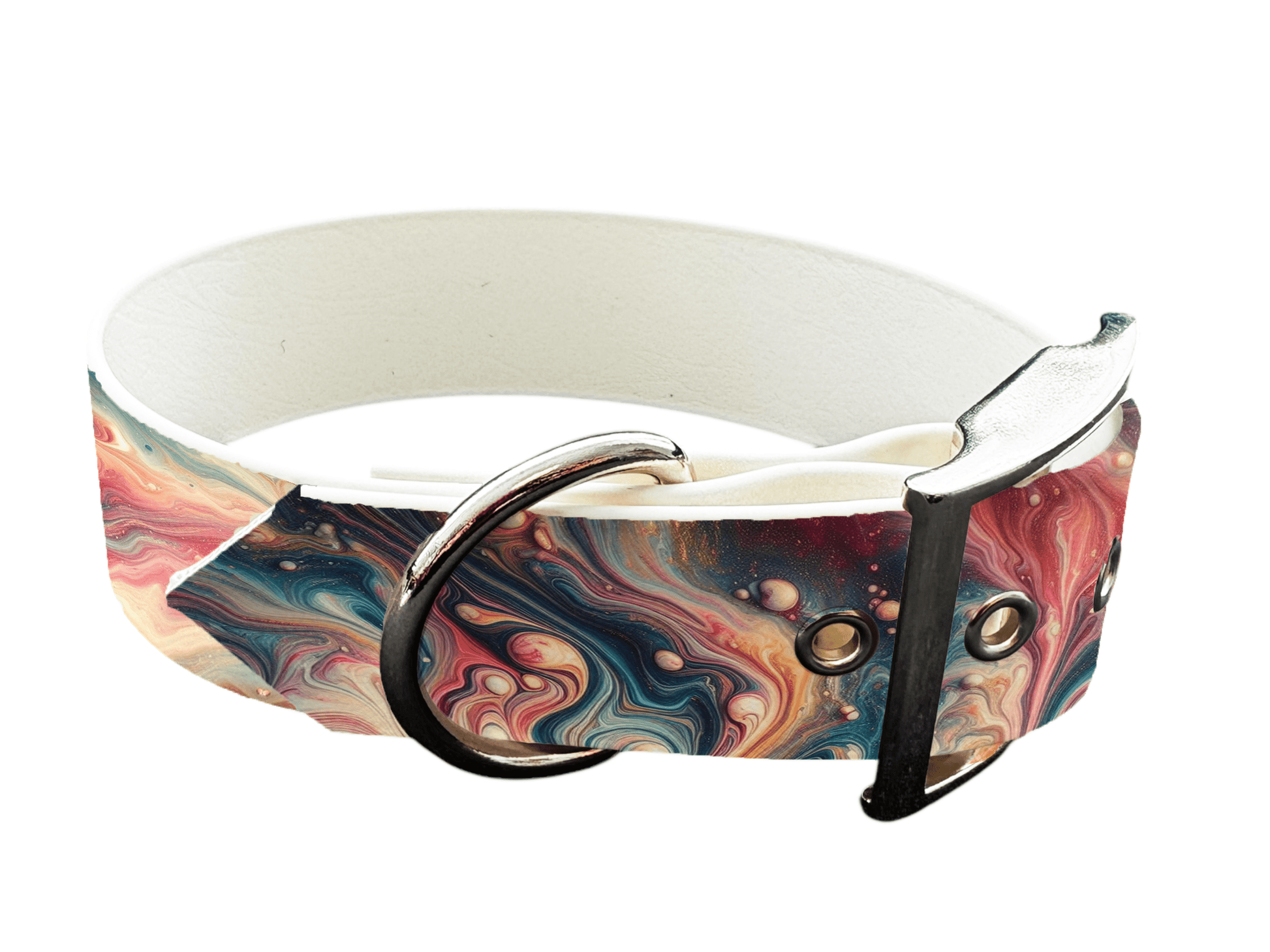 L'atelier du Fourmilier Colliers 6 Collier large pour chien en BioThane® imprimé – Collection abstrait – 38mm