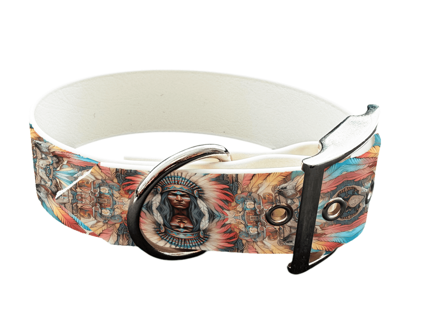 L'atelier du Fourmilier Colliers 61 Collier large pour chien en BioThane® imprimé – Collection Tribal – 38mm