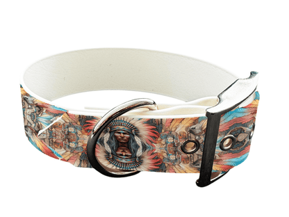 L'atelier du Fourmilier Colliers 61 Collier large pour chien en BioThane® imprimé – Collection Tribal – 38mm
