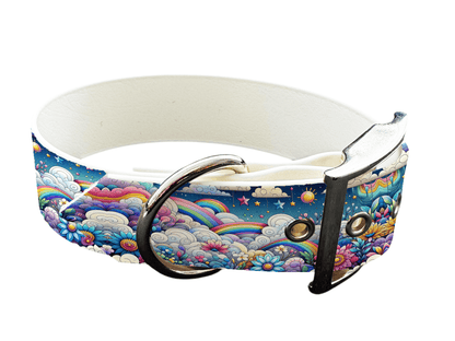 L'atelier du Fourmilier Colliers 69 Collier large pour chien en BioThane® imprimé – Collection nuages– 38mm